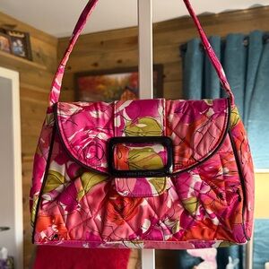Vera Bradley Pink and Green Floral Shoulder Bag